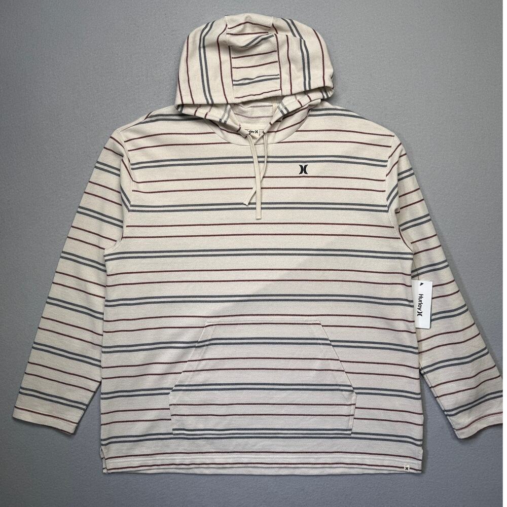 Hurley Men's OG Hooded Poncho Sweatshirt - Bone 4, XXL $65